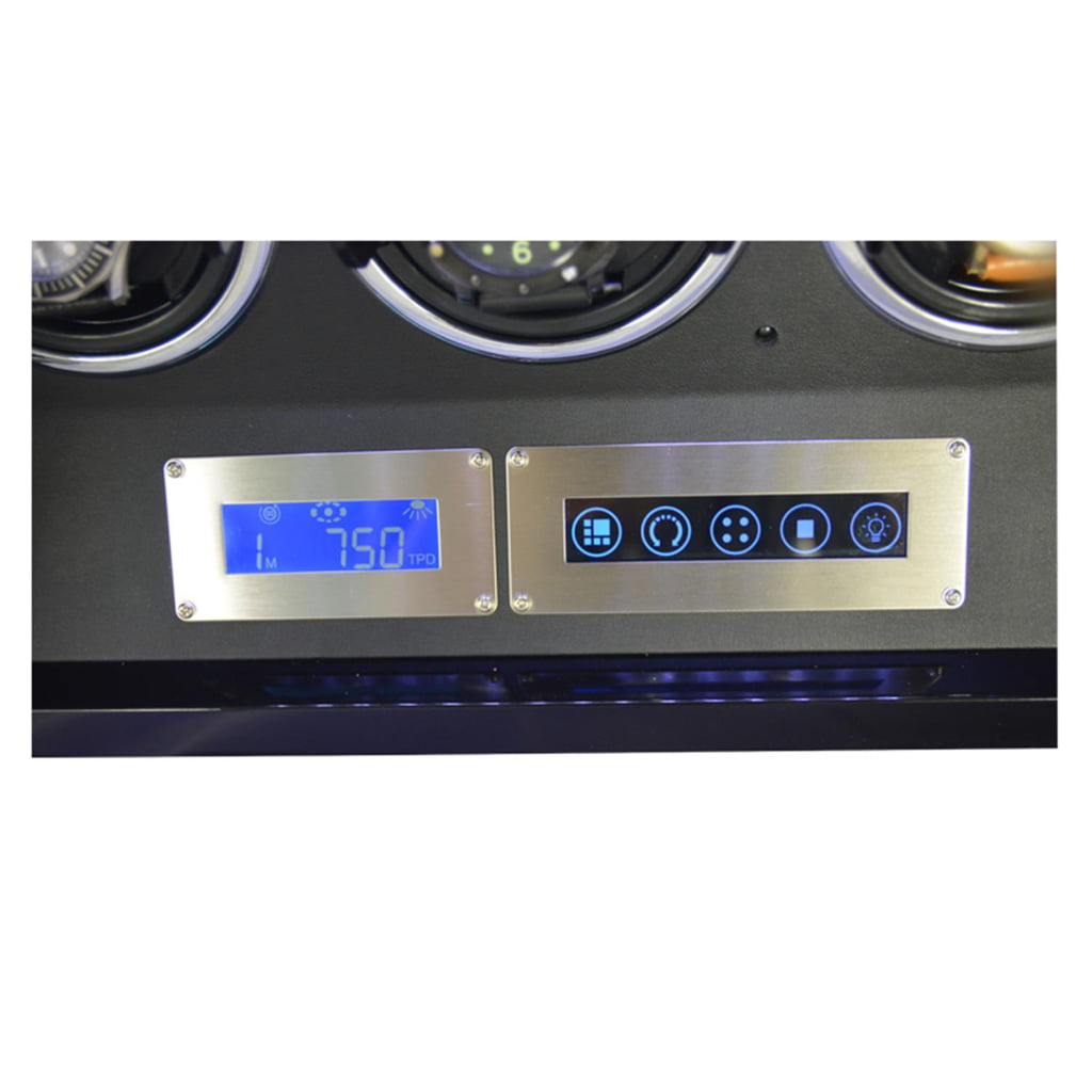 Black 3 Slots Touch Screen Watch Winder with Fingerprint Lock