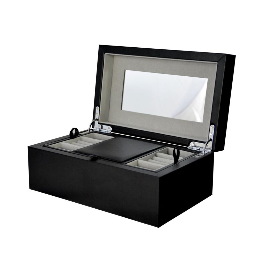 Black PU Leather Jewelry Box~GC02-JB-02BG