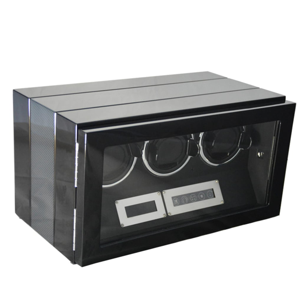 Black 3 Slots Touch Screen Watch Winder with Fingerprint Lock