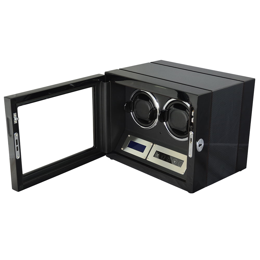 Carbon Fiber 2 Watch Winder with Touchscreen Control