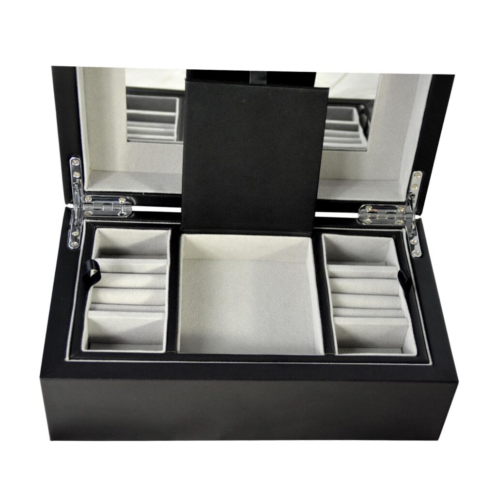 Black PU Leather Jewelry Box~GC02-JB-02BG