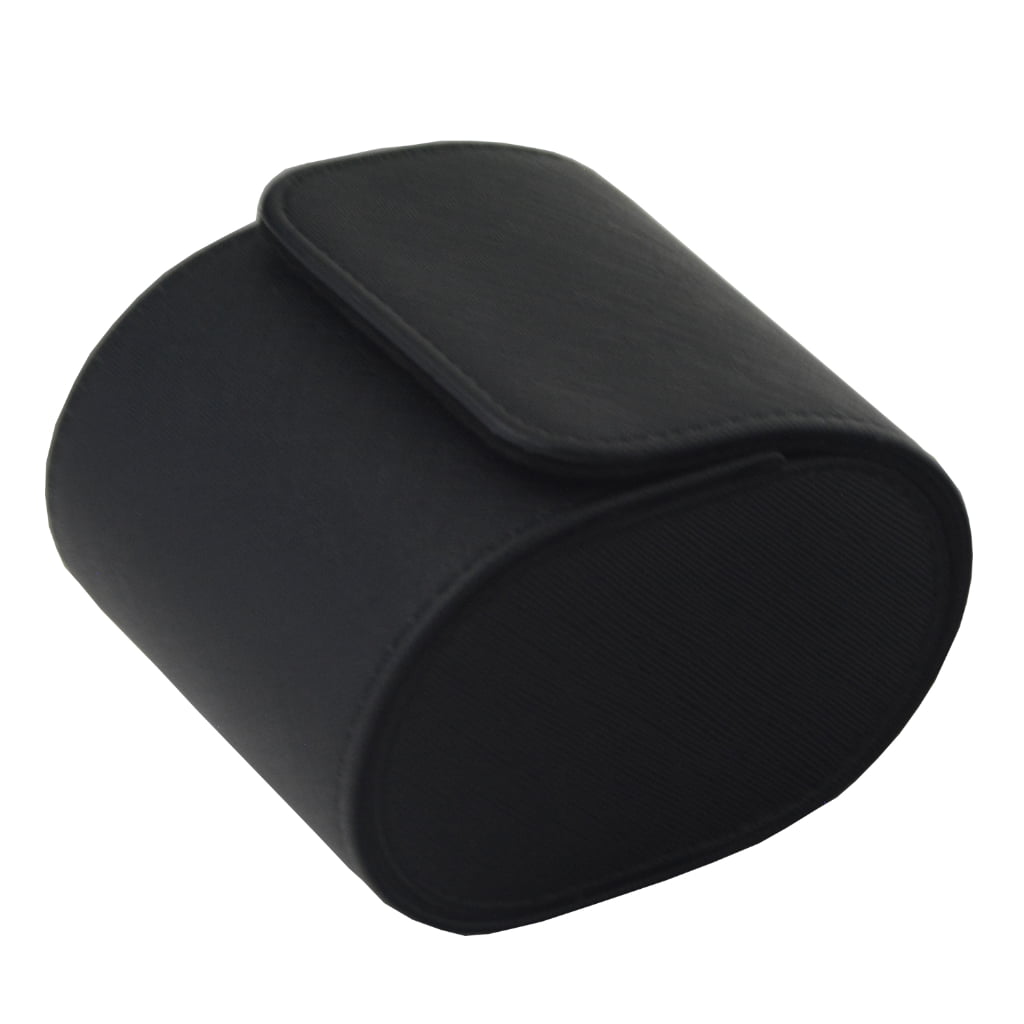 Crossed Grain Black 1 Slot Watch Roll