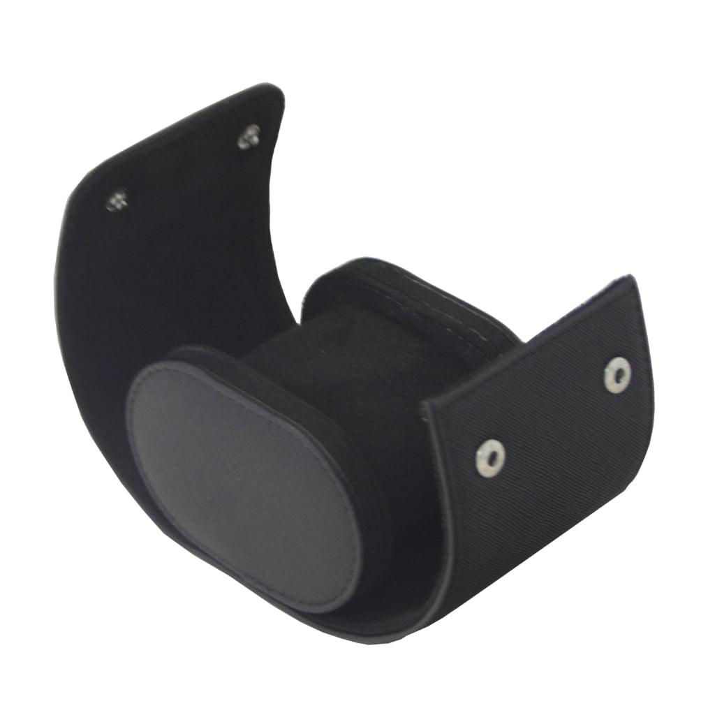 Crossed Grain Black 1 Slot Watch Roll