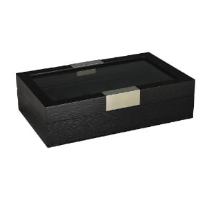 Black Veneer 10 Slots Watch Case
