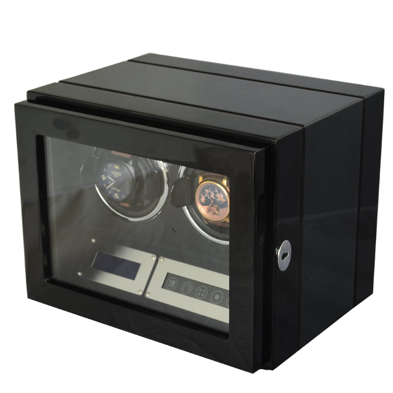 Carbon Fiber 2 Watch Winder with Touchscreen Control