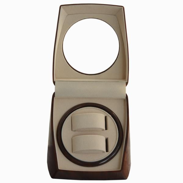 Luxury Double Watch Winder with Key Lock and 4 Rotation Modes