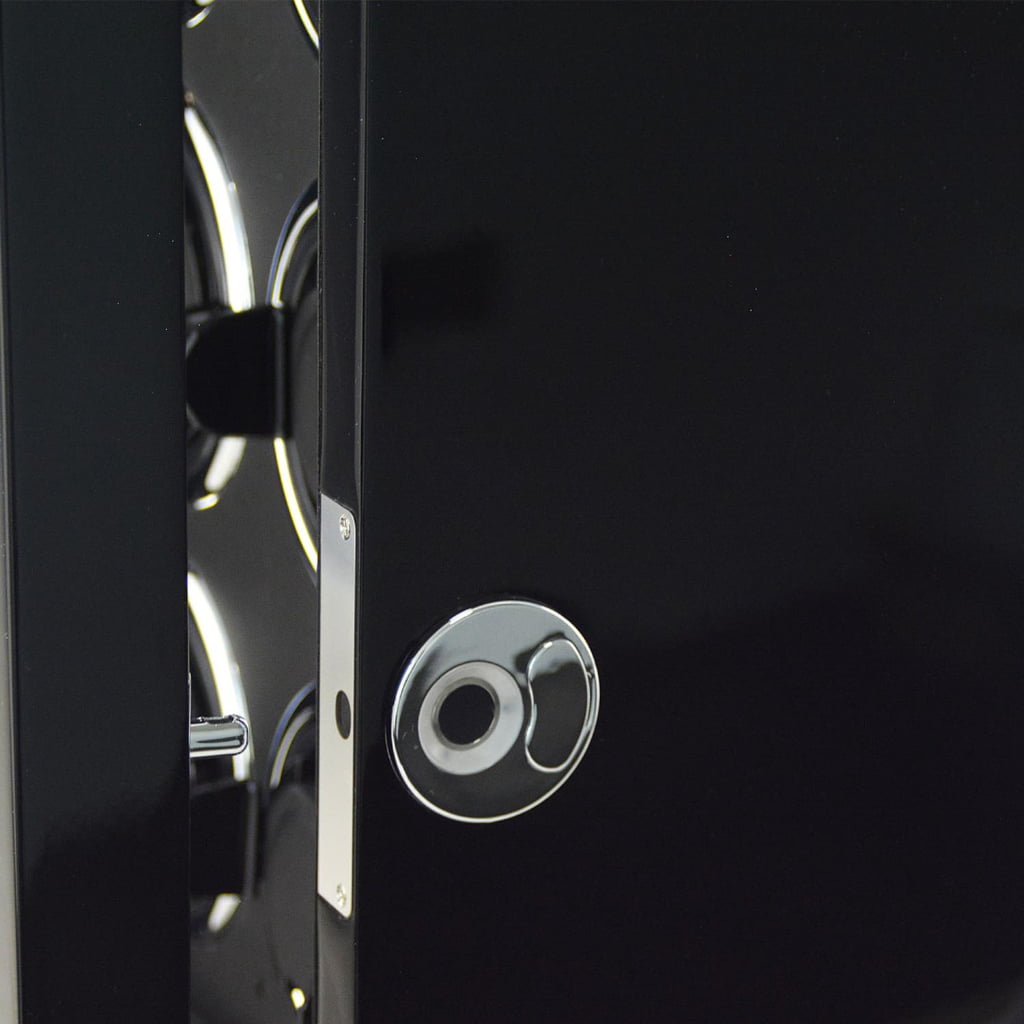 Black 12 Slots Touch Screen Watch Winder with LED Light and Fingerprint Lock
