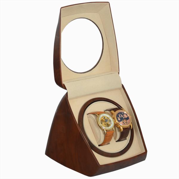 Luxury Double Watch Winder with Key Lock and 4 Rotation Modes
