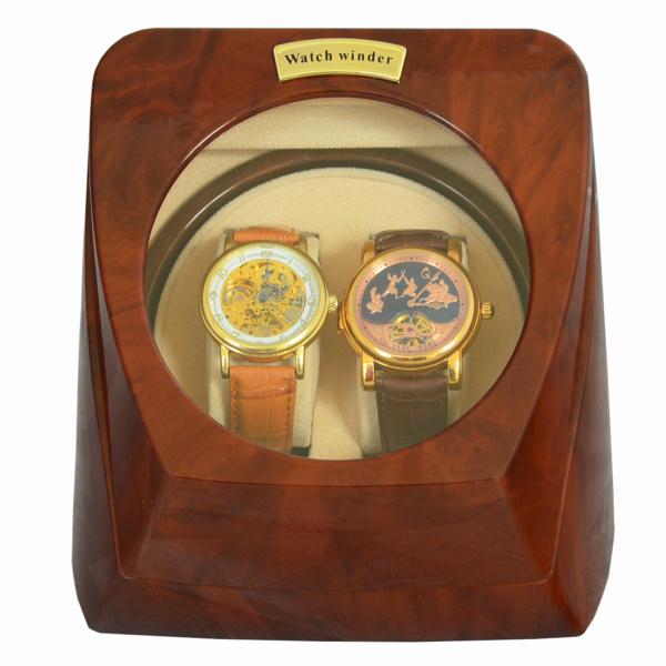 Luxury Double Watch Winder with Key Lock and 4 Rotation Modes