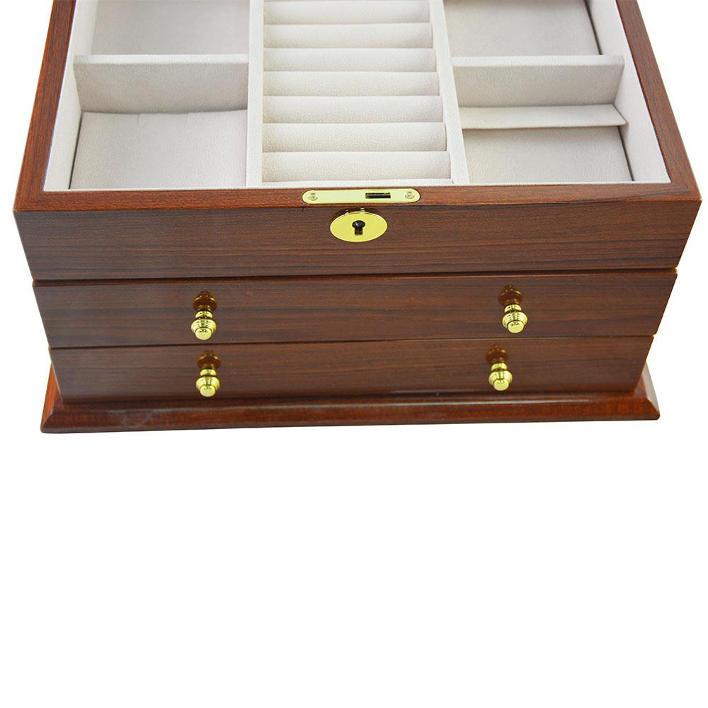 Teakwood Finish MDF Wood Jewelry Organizer