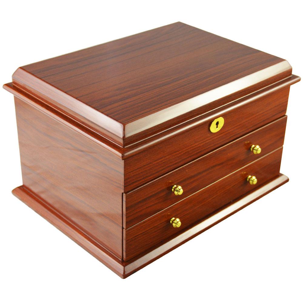 Teakwood Finish MDF Wood Jewelry Organizer
