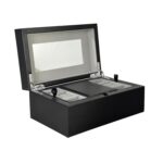 Black PU Leather Two Layers Jewelry Box