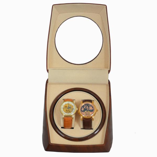 Luxury Double Watch Winder with Key Lock and 4 Rotation Modes