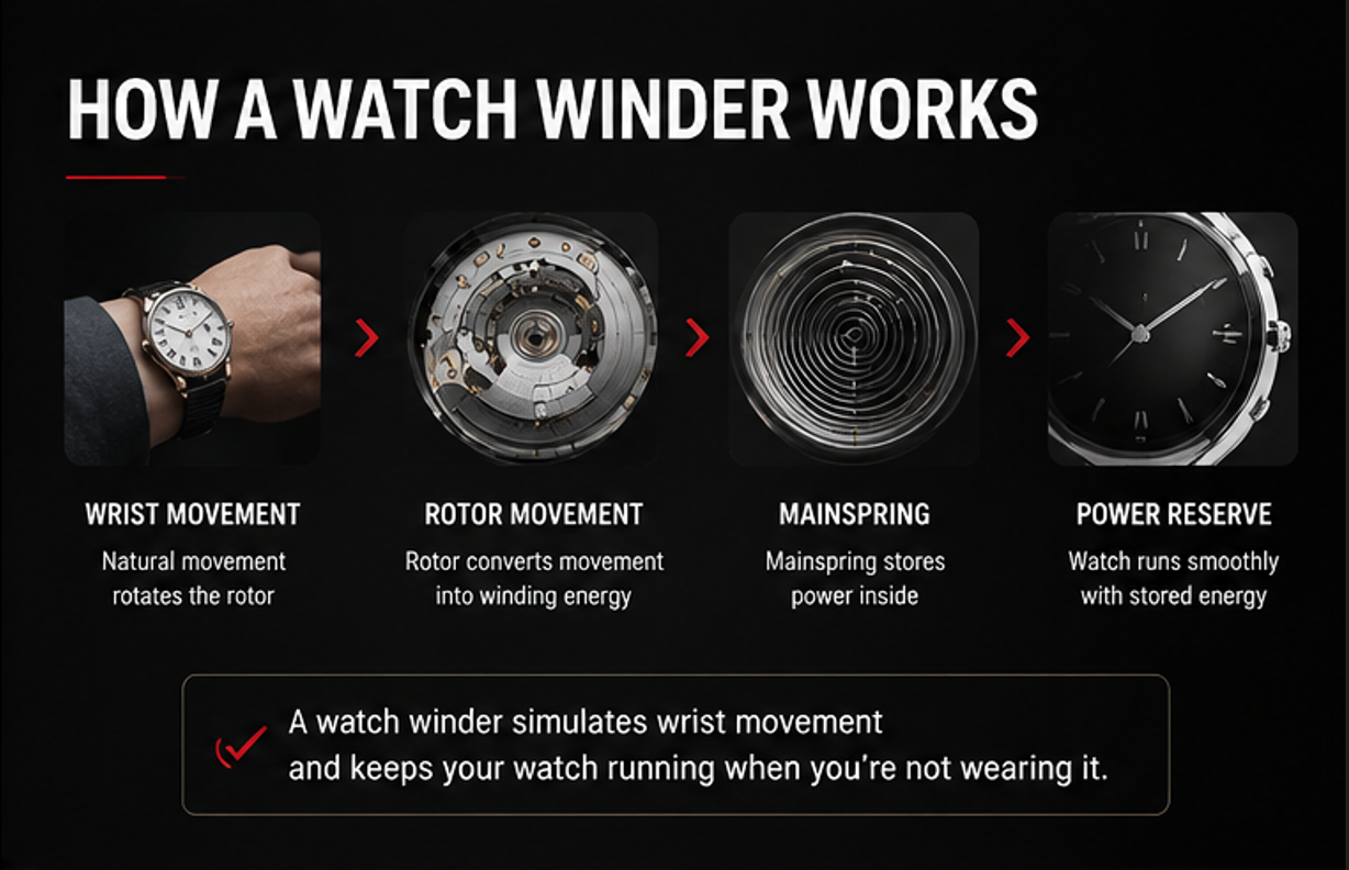 How a Watch Winder Works - Rotor Movement and TPD Explained
