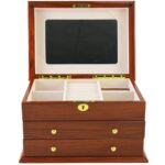 Teakwood Finish MDF Wood Jewelry Organizer