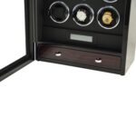 Black 12 Slots Touch Screen Watch Winder with LED Light and Fingerprint Lock