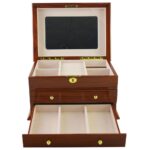 Teakwood Finish MDF Wood Jewelry Organizer