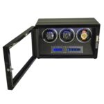 Black 3 Slots Touch Screen Watch Winder with Fingerprint Lock