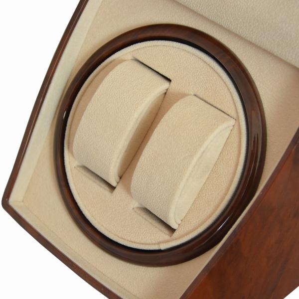 Luxury Double Watch Winder with Key Lock and 4 Rotation Modes
