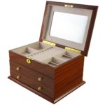 Teakwood Finish MDF Wood Jewelry Organizer