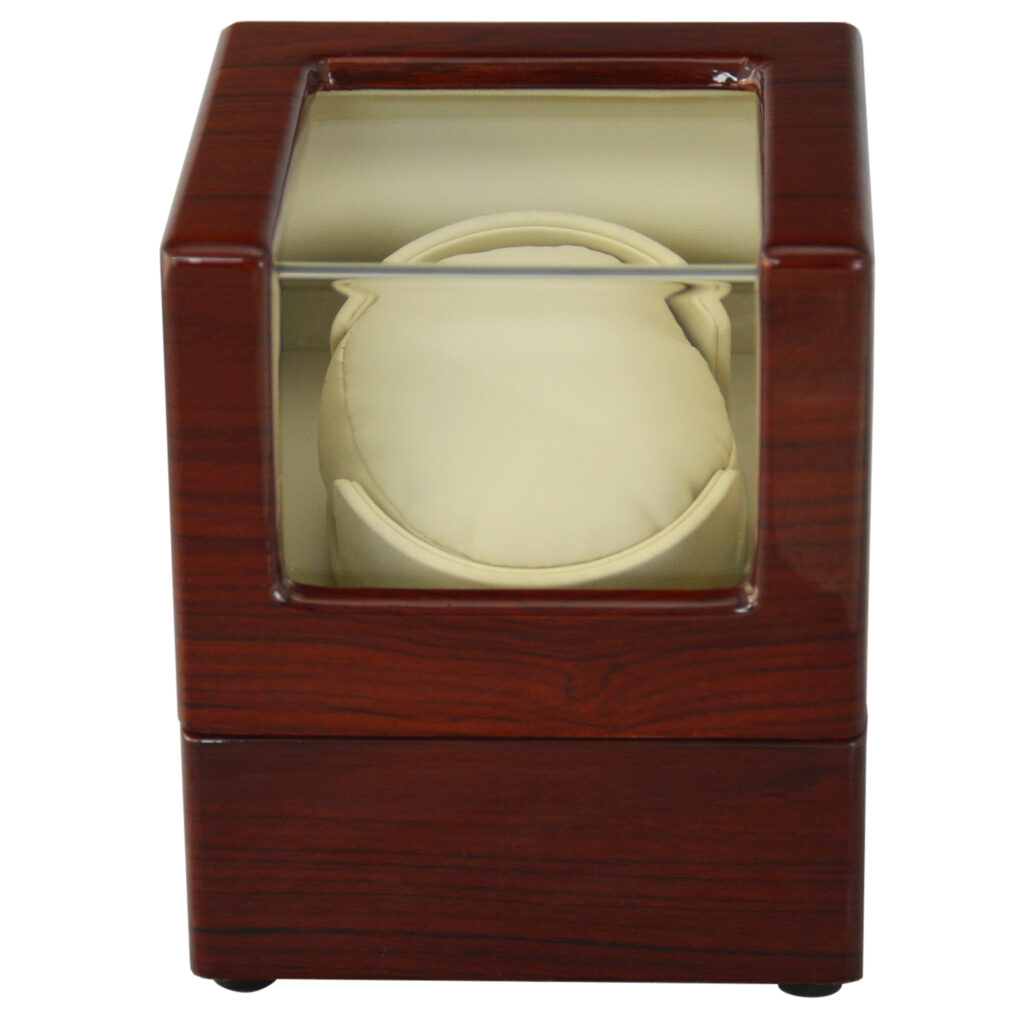 Single mahogany with beige 1+0 watch winder GC03-S104AW