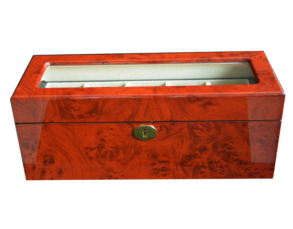 Camphor Wood Grain 5 Watch Case with Secret Cabinet