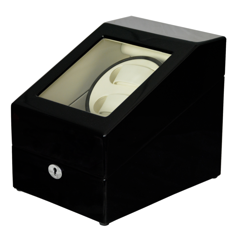 Single Black with White Watch Winder 2+3