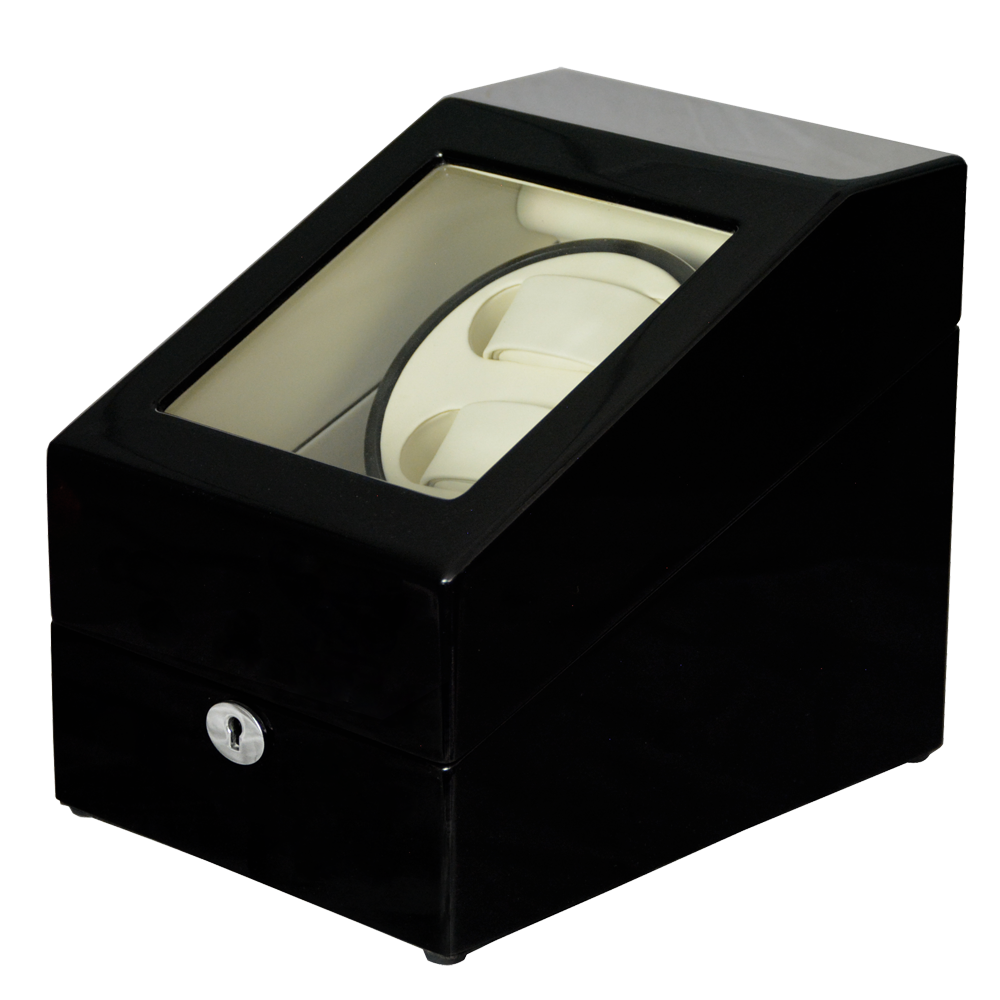 Single Black with White Watch Winder 2+3
