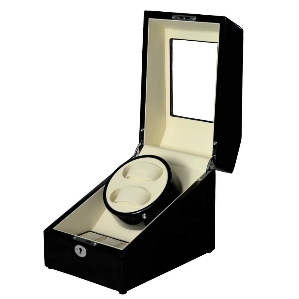 Single Black with White Watch Winder 2+3