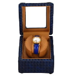Single Watch Winder with Woven PU Leather Finish