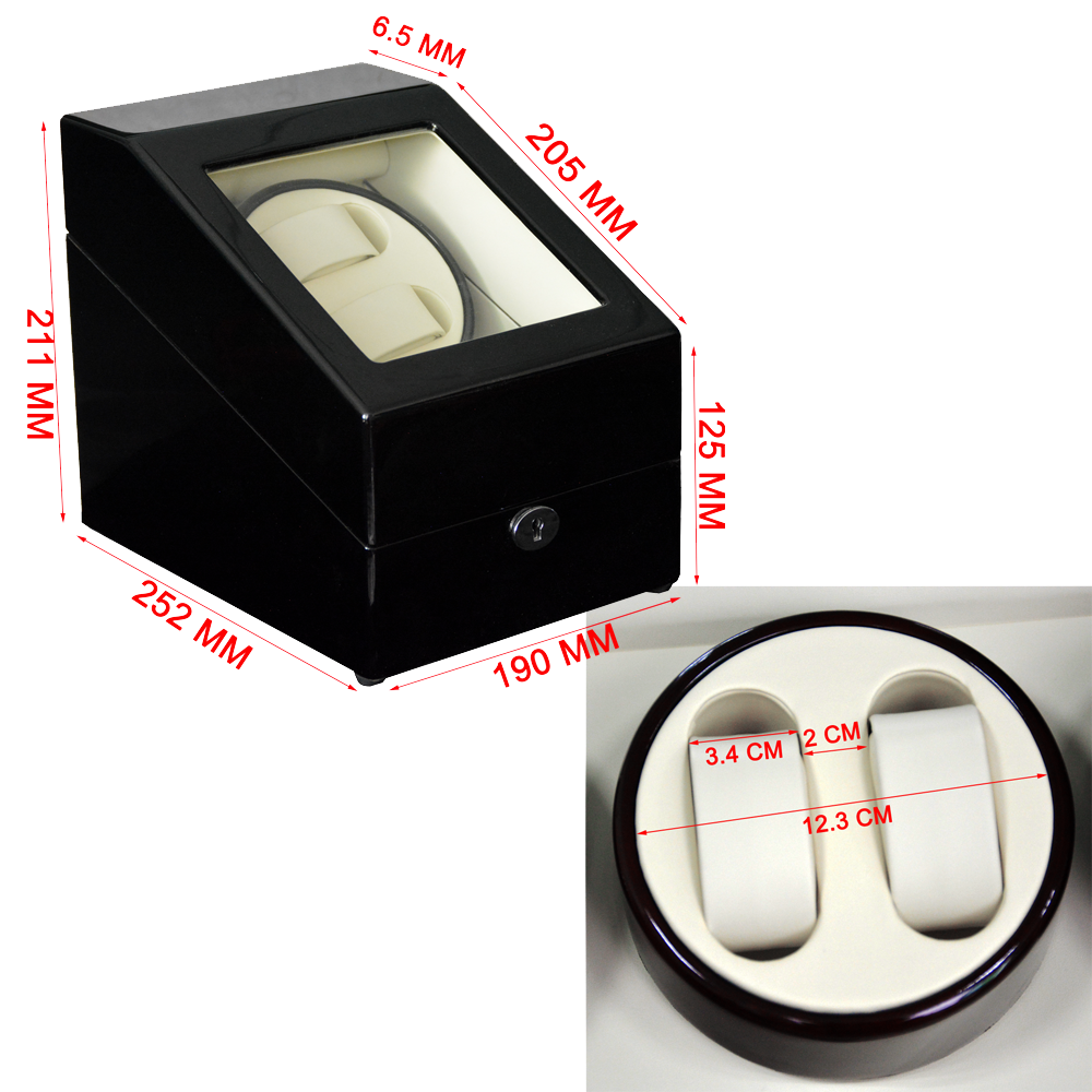 Single Black with White Watch Winder 2+3
