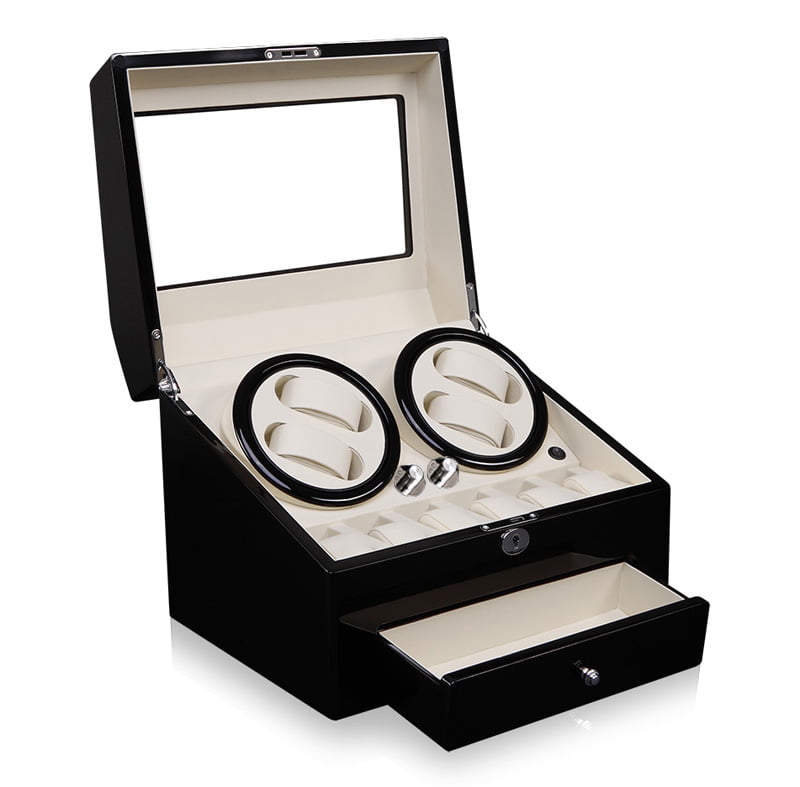 4 Watch Winder with 6 Storage Slots and Door Sensor