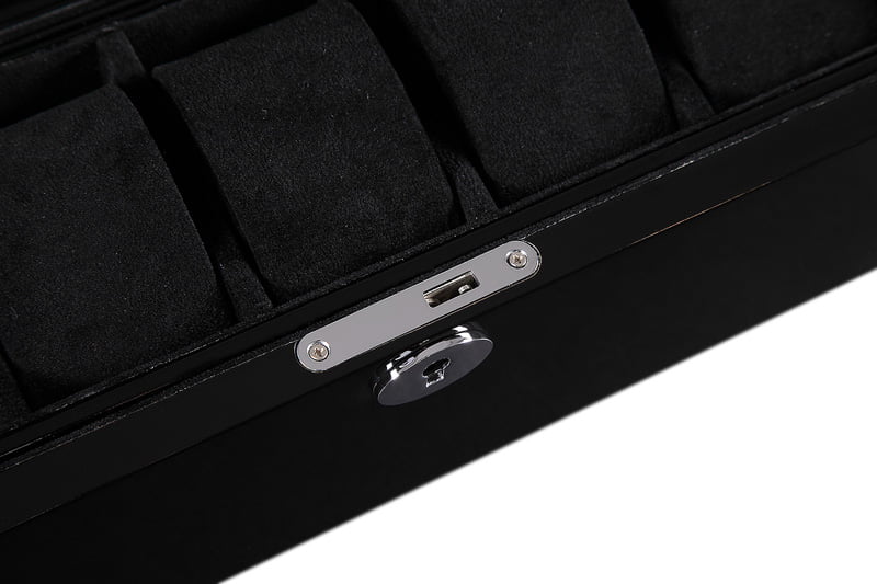 Black High Gloss 5 Watch Case with Secret Cabinet