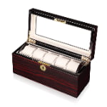 Removable Tray Ebony 5 Slots Watch Case
