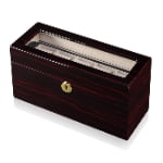 Removable Tray Ebony 5 Slots Watch Case