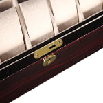 Ebony Wood Grain 5 Watch Case with Secret Cabinet