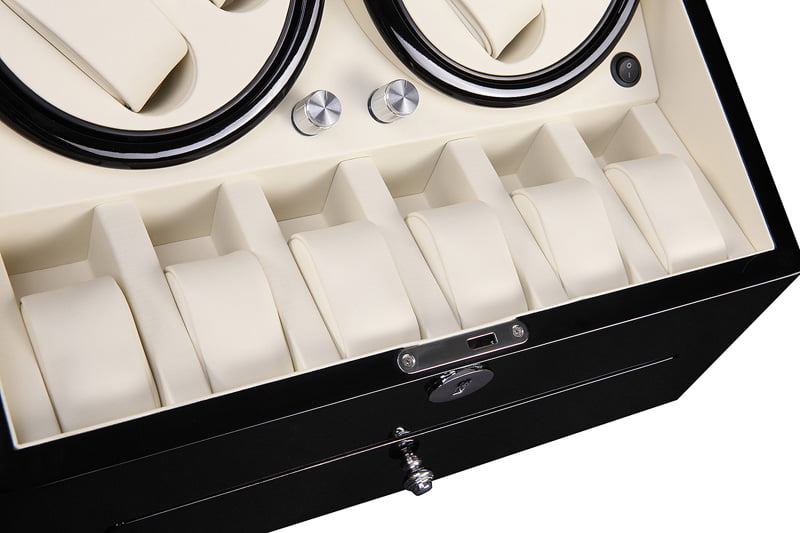 4 Watch Winder with 6 Storage Slots and Door Sensor
