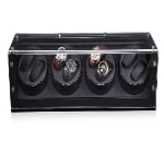 Black Quad Watch Winder 8+0 with Transparent Window