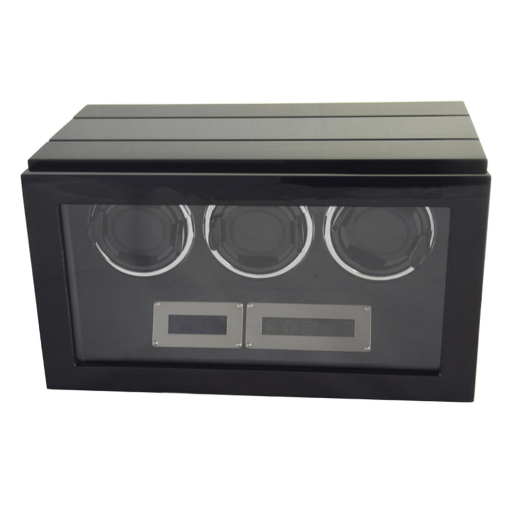 Black 3 Slots Touch Screen Watch Winder with Fingerprint Lock