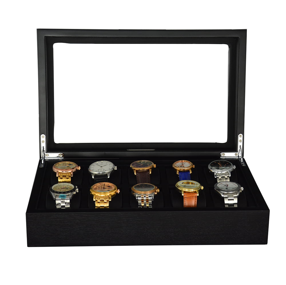10 Slot Wooden Veneer Watch Case