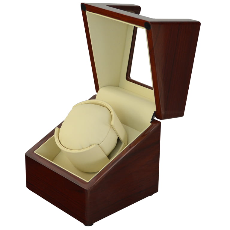 Single mahogany with beige 1+0 watch winder GC03-S104AW