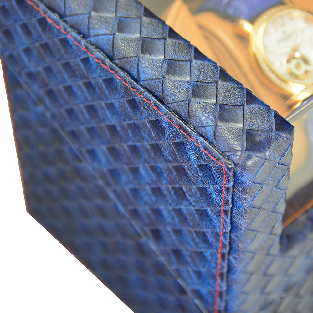 Single Watch Winder with Woven PU Leather Finish