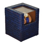 Single Watch Winder with Woven PU Leather Finish