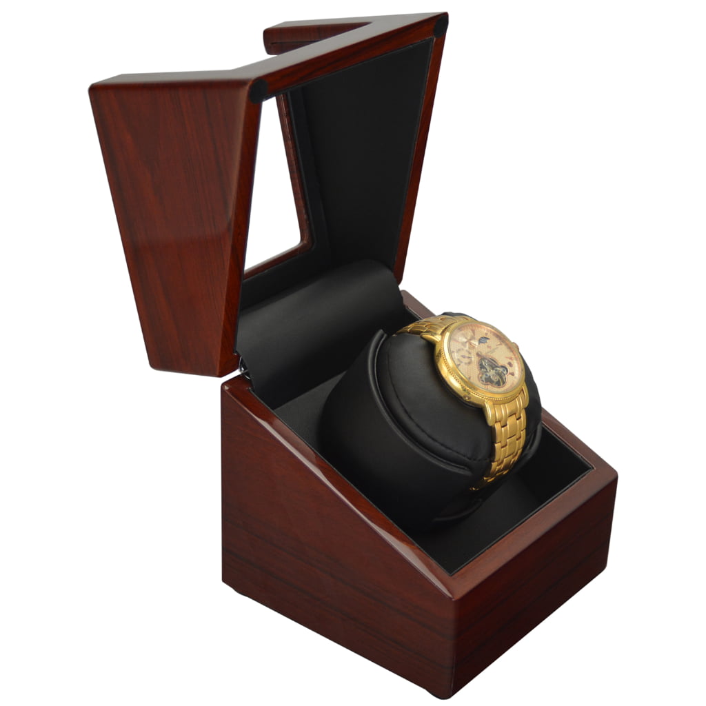 Single mahogany with black 1+0 watch winder GC03-S104AB