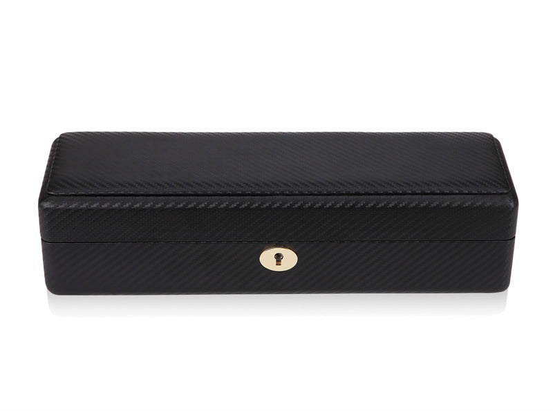 Carbon Fiber 6 Slots Watch Case with Velvet Interior
