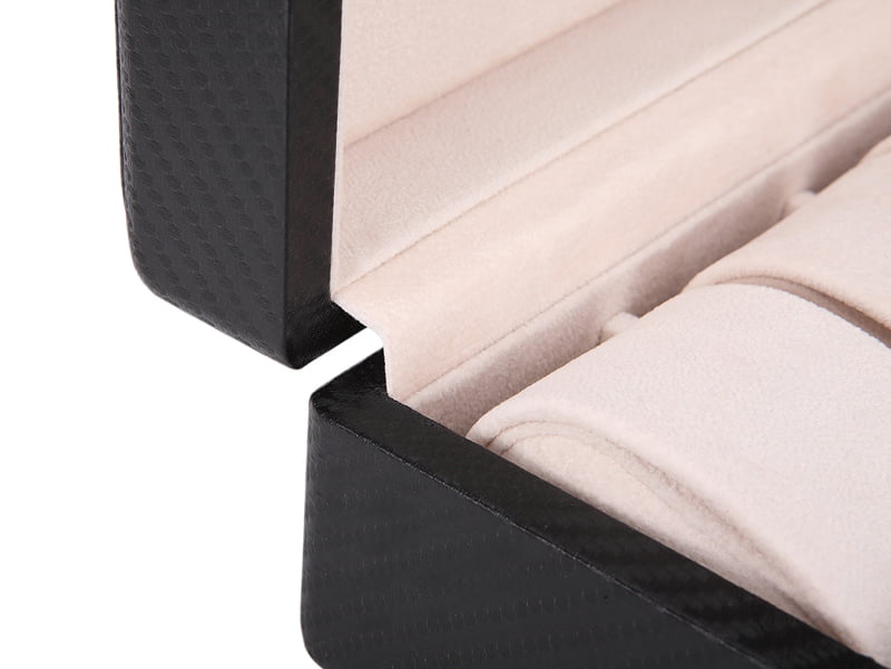 Carbon Fiber 6 Slots Watch Case with Velvet Interior