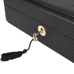 Carbon Fiber 6 Slots Watch Case with Velvet Interior