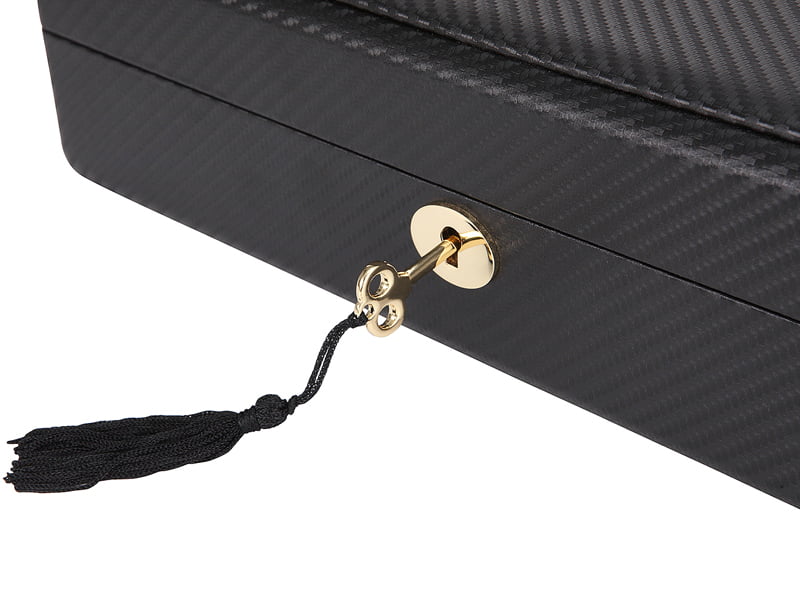 Carbon Fiber 6 Slots Watch Case with Velvet Interior