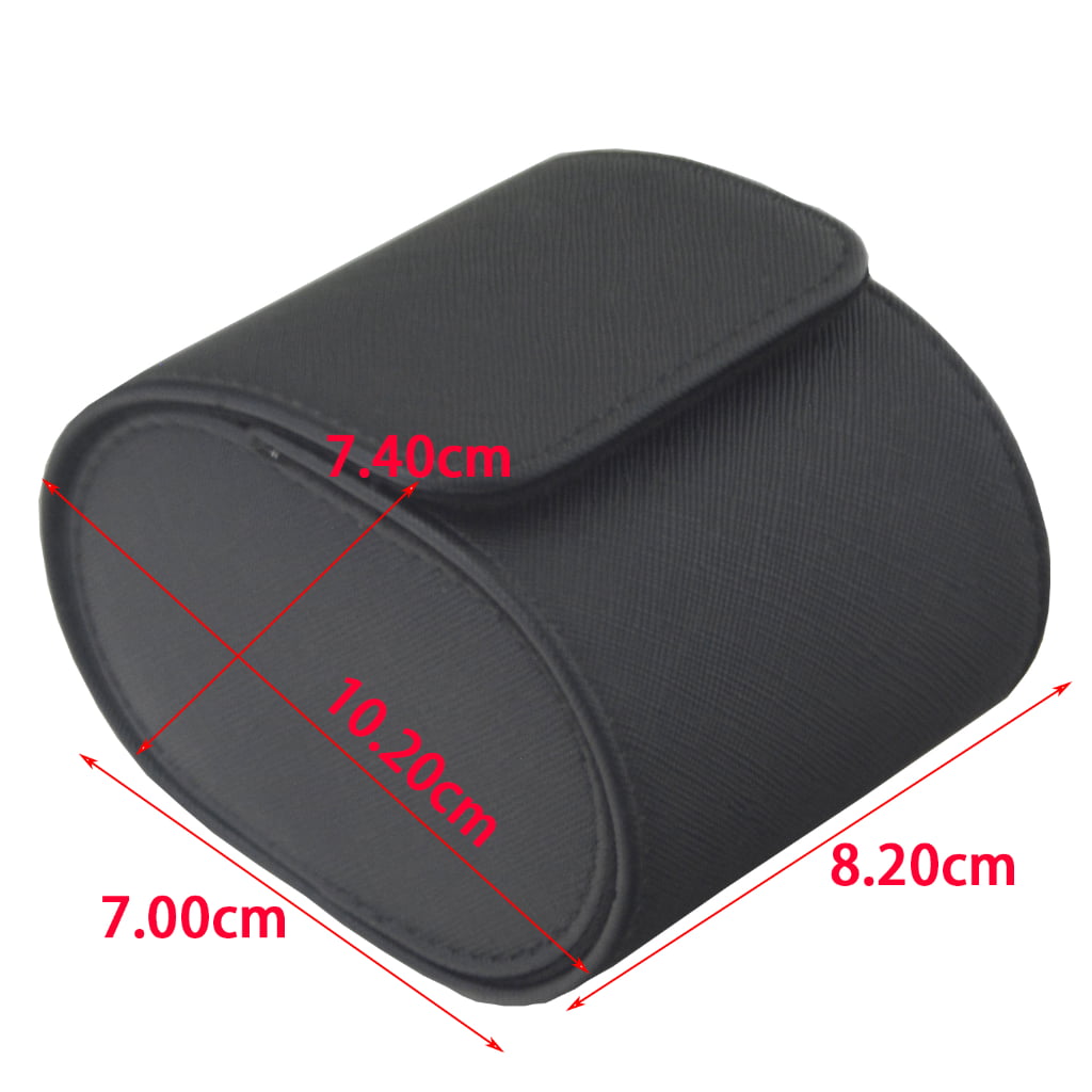 Crossed Grain Black 1 Slot Watch Roll