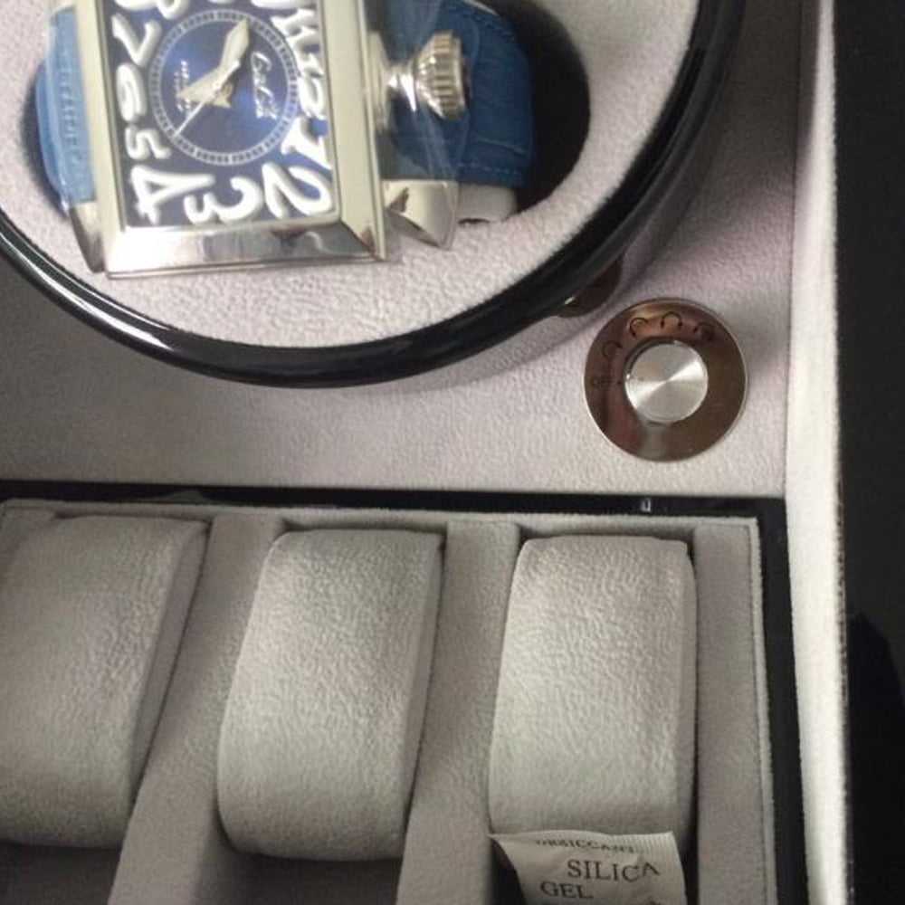 Single Watch Winder with 2 Winding Positions and 3 Storage Slots